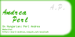 andrea perl business card